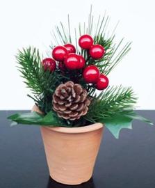 PICK NAVIDAD C/MACETA TERRACOTA 16 CM
