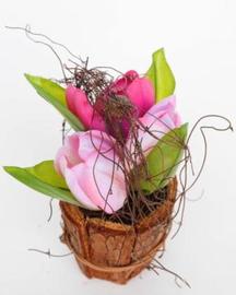 COMPOSICI?N NATURE TULIPANES 16 CM