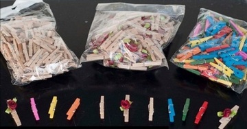 SET MINI PINZAS MADERA SURTIDO X250