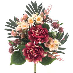 RAMO PALMA PEONIA CRASAS FUXIA