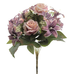 BOUQUET ROSAS HORTENSIAS LILIUM MALVA