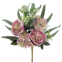 RAMO PALMA HIDRANGEA PEONIA MALVA