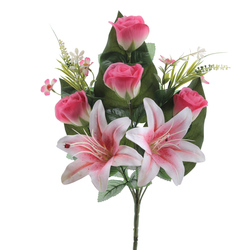 RAMO PALMA LILIUM ROSAS ROSA