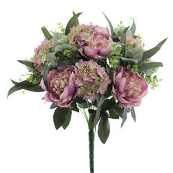 BOUQUET HIDRANGEA PEONIAS MALVA
