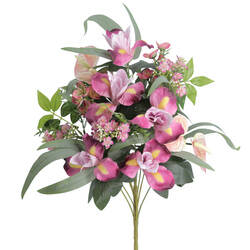 RAMO PALMA ANTHURIUMS IRIS FUXIA