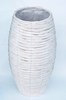 JARR?N ABOMBADO MIMBRE 30X72 CM BLANCO