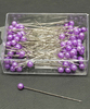 CAJA 100 ALFILERES CABEZA PERLA VIOLETA